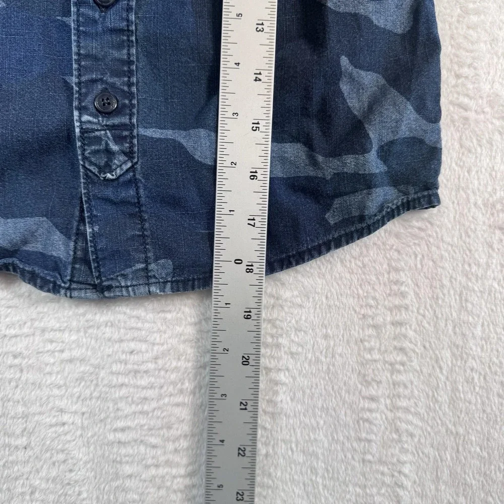 OshKosh B'gosh Shirt Boys 6 Blue Denim Camo‎ Long Sleeve Button Front Collared